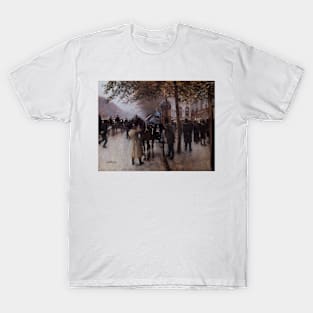 Boulevard des Capucines, in the Evening, in Front of the Cafe Napolitain by Jean Beraud T-Shirt